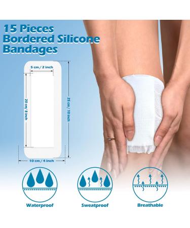 15-Piece Bordered Gauze Island Dressing 4x10 Inch Wound Bandage Patches - Buy Online on GoSupps.com