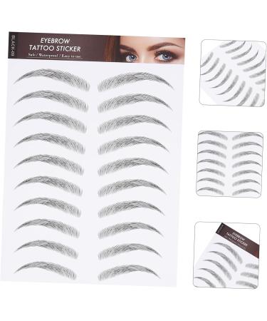 POPETPOP 12 Sheets waterproof eyebrow stickers eyebrow water transfer artificial eyebrows false eyebrows for 1 count (Pack of 1) Black - Buy Online on GoSupps.com