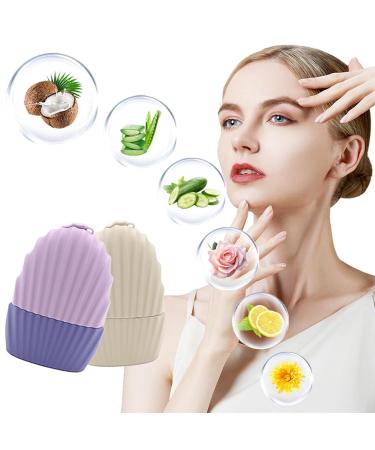 Facial Ice Mold & Roller - Silicone Ice Massager for Eye Puffiness Relief & Skin Care - Reusable Face Cooling Tool in Purple - Buy Online on GoSupps.com