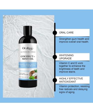  Orgrul Whitening Oil Mouthwash Natural Coconut Oil with Tongue Scraper Coconut Teething Oil and Peppermint Oil Mouthwash for Breath - Buy Online on GoSupps.com