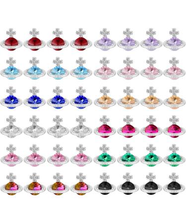 WLLHYF 48Pcs Planet Nail Rhinestones Charms Alloy Diamond Crystal Luxury Nail Charms 3D Shiny Saturn Shape Nail Art DIY Crafts Nail Art Accessories for Women Girls - Buy Online on GoSupps.com