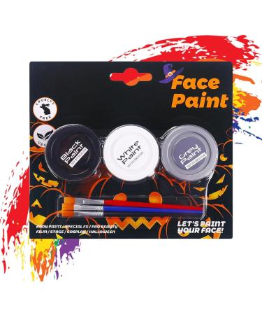 Adult Body Paint Water-Soluble Skin Paint Cream 3 Colors of Makeup for Parties Costumes Cosplay and Sporting Events - Adult Clown Skeleton - Buy Online on GoSupps.com