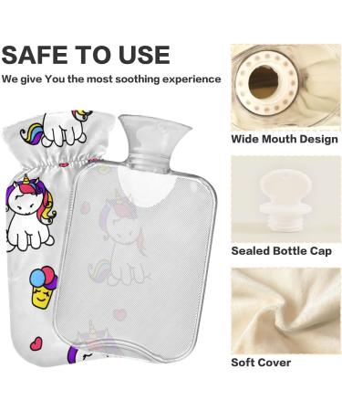 Unicorn Hot Water Bottle with Cover - 2L Large Bag for Pain Relief & Cramps | International Shipping - Buy Online on GoSupps.com