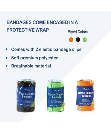 Degasa Elastic Bandage Wrap 1 Pack - Random Color - Support for Ankle, Knee, Wrist, Leg - First Aid Compression Roll 3W x 5.4 yds L - Buy Online on GoSupps.com