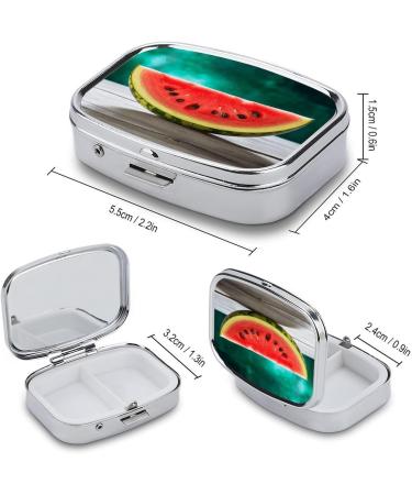 Watermelon Smiley Print Pill Box | 2 Compartment Portable Medicine Organizer - Ideal for Pocket & Purse - Buy Online on GoSupps.com