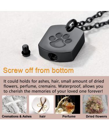 U7 Women Cremation Urn Necklace - Cycle of Life Celtic Knot Dog Feet Wings Crucifix Stainless Steel Cylinder Pendant - Men's Fire Burial Jewelry - Buy Online on GoSupps.com