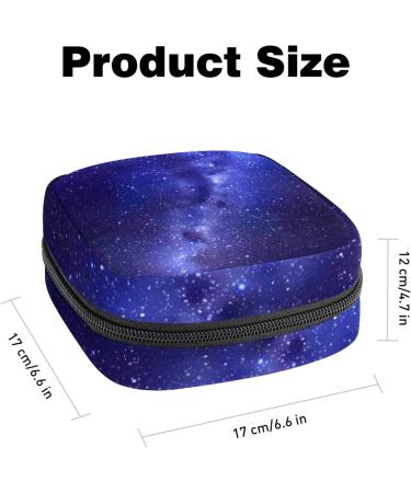 Blue Purple Starry Sky Sanitary Napkin Storage Bag for Women - Portable Period Kit with Zipper - Menstrual Cup Pouch for Girls and Ladies - Buy Online on GoSupps.com