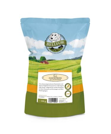 Bellfor Wild Boar Meat Strips Dog Treat Healthy Nature and is made without additives or flavor enhancers 100 g