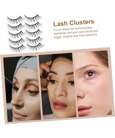 LALAFINA 10 Pairs Fake Eyelashes Eyelash Kits Lash Mascara Makeup Mascara Fake Lashes Lash Strip Curly 3d 1 count (Pack of 1) As Shown - Buy Online on GoSupps.com