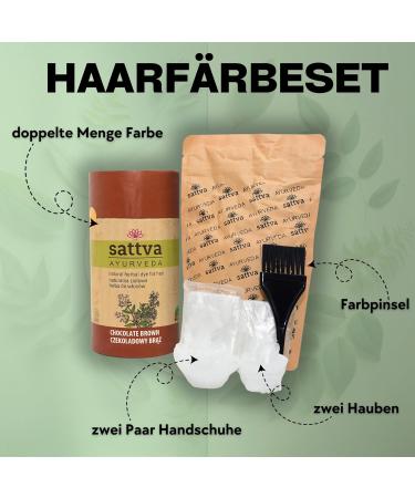 Sattva Natural Hair Color Chocolate Brown Henna Suitable for Allergy Sufferers Organic Plant Color for Color Volume and Shine of Natural Hair Double Portion  - Buy Online on GoSupps.com