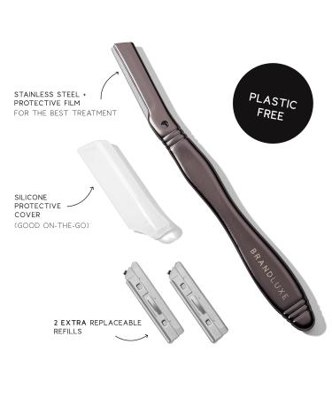 Buy Brandluxe Dermaplaning Tool | Eco-Friendly Face & Eyebrow Hair Removal | Women's Peeling Tool with Carbon Bag - Buy Online on GoSupps.com