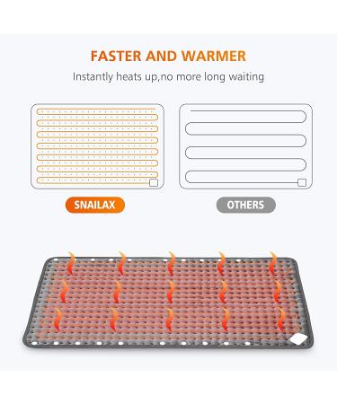 Snailax Heating Pad & Foot Warmer - 6 Temp Settings, Auto Shut Off - 17x33 Grey - Buy Online on GoSupps.com