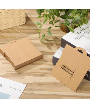 50 Pcs Kraft Hair Clip Display Cards - 4.75 x 5.25 in Rectangular Design for Hair Bow & Barrettes - Brown Cardboard Organizer for Jewelry & Accessories - Buy Online on GoSupps.com