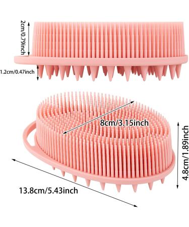 ONLYFU 2PCS Silicone Loofah Body Scrubber Set - Exfoliating and Massaging Hair Scalp Massager - Skin-Friendly - Black and Pink - Buy Online on GoSupps.com