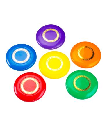 Cosom Flying Discs, Flying Sports Disc for Kids, Outdoor Activities for Kids, Party Games for Children, Easy Catching Disc, Accurate Throwing, 9" Diameter, 109 gram, Set of (6) Colors