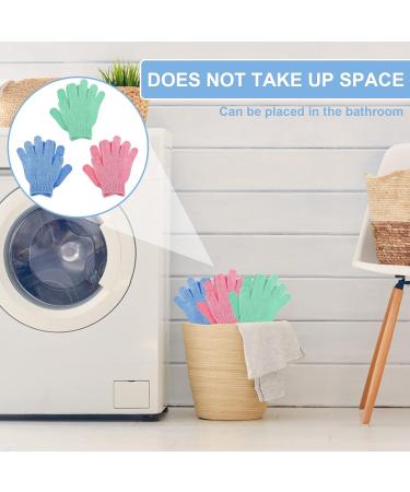 6Pcs Exfoliating Gloves - Bamboo Shower Gloves - Bath and Body Exfoliator Mitts - Scrubs Away Ingrown Hair and Dead Skin - for Shower Spa Massage and Dead Skin Cell Remover Loofah - Green Blue Pink Blue+Green+Pink - Buy Online on GoSupps.com