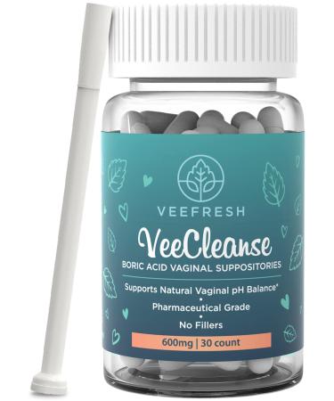 VeeFresh - VeeCleanse Boric Acid Vaginal Suppositories  Suppository Applicator - Vaginal pH Balance Suppositories - Vaginal Odor Control - Feel Fresh Feminine and Confident Veecleanse  1 aplicator - Buy Online on GoSupps.com