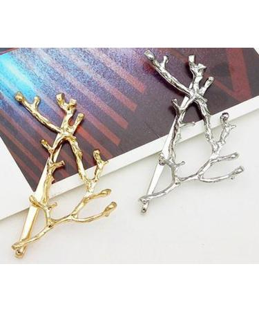 Oopsu 6pcs Minimalist Dainty Gold Silver Hair Clips - Metal Branches Hair Accessories - Buy Online on GoSupps.com