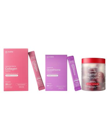 Liposomal Glutathione + Vitamin C Powder Sticks + Liposomal Marine Collagen Bundle Daily Antioxidant & Beauty Support Liposomal Delivery for Enhanced Absorption Skin & Collagen Renewal Formula