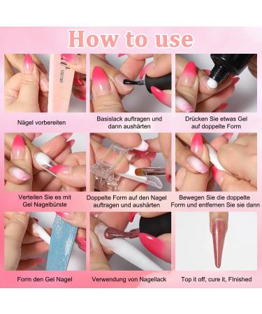 100-Piece Dual Nail Forms Set | Nail Extension Gel Forms & Double-Ended Brush for UV Acrylic Nail Tools - Buy Online on GoSupps.com