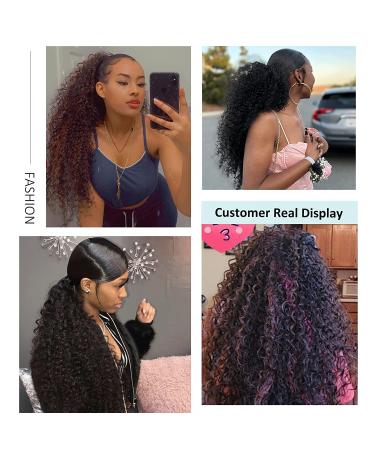 Deep Curly Drawstring Ponytail Extension for Black Women - Kinky Synthetic Hair - Buy Online on GoSupps.com