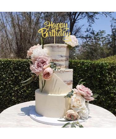 Gold Happy Birthday Cake Topper - Gold Glitter Cake Topper Decoration Photo Booth Props Cake Smash Decoration Supplies - Buy Online on GoSupps.com