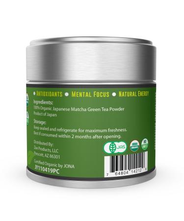 Kyoto Dew Matcha Organic Premium Ceremonial Grade Green Tea Powder - 30g (1oz) Tin - Buy Online on GoSupps.com