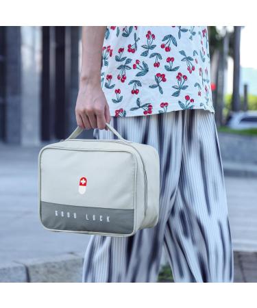 Medicine Pocket Travel Pharmacy Bag - Large Capacity Waterproof Emergency Storage | 2-Pack Gray First Aid Bags for Travel Home & Office - Buy Online on GoSupps.com