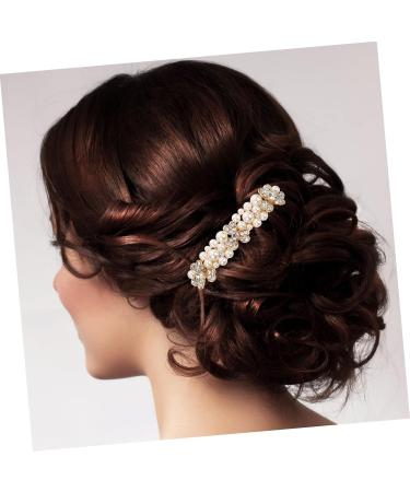 Beaupretty Pearl Headpiece alloy rhinestone hair bride rhinestone hair bride hair golden hair headpiece hair side pearl rhinestones crystal Rhinestone Hair Accessories - Buy Online on GoSupps.com