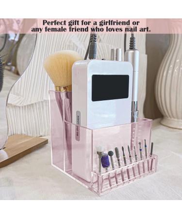 FERCAISH Acrylic Nail Tool Storage Rack Nail Drill Grinding Bit Holder Box Stand Displayer for Nail Drill Manicure Tools (Pink) - Buy Online on GoSupps.com