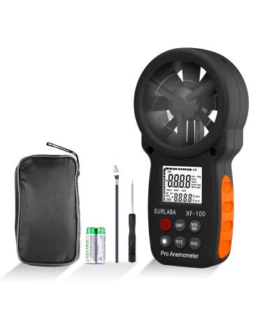 Surlaba digital windmemist handheld anemometer 0.3-30m/s wind speed gauge wind measuring device with backlight & wind temperature measurements air flow meter for windsurfing sailing drone xf-100 - Buy Online on GoSupps.com