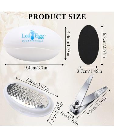 Bisienya Creative Egg Foot Grinder Comes with 1 Nail Clipper Portable Egg Callus Remover Suitable for Removing Dead Skin Egg Shaped Foot Grinder Suitable for Foot spa Home Salon(White) - Buy Online on GoSupps.com
