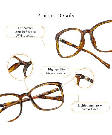 LifeArt Blue Light Blocking Glasses 2 Pairs - Anti Eyestrain for Computer, Reading, Gaming, TV - Tortoise+Clear - Unisex - Buy Online on GoSupps.com