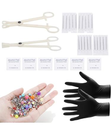 Xpircn 120PCS Piercing Kit Stainless Steel Acrylic 14G 16G - Piercing Jewelry Set with Nose, Septum, Lip, Tongue, Eyebrow, Tragus, Belly, Nipple Barbell Rings - Silver&Acrylic - Buy Online on GoSupps.com