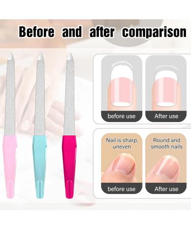 6-Piece Stainless Steel Sword Nail File Set | Colorful Double-Sided Fingernail & Toenail Files | Non-Slip Handle for Manicure & Pedicure - International Shipping Available - Buy Online on GoSupps.com