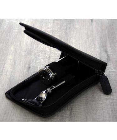 Shop Haryali London Men's Synthetic Badger Razor & Shaving Brush Set | Premium Leather Pouch Included | International Shipping - Buy Online on GoSupps.com