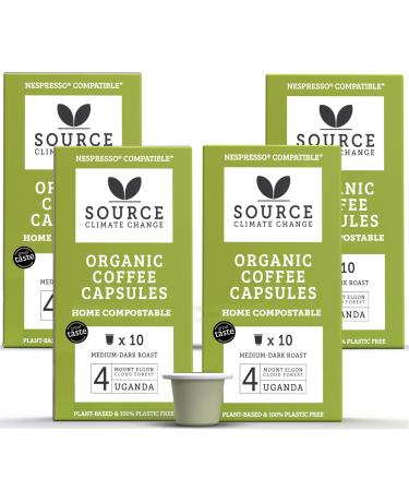 Source Climate Change Source Climate Change Coffee Organic Speciality Uganda Dark Roast Biod gradable Compatible Nespresso 40 capsules 0 5 kg