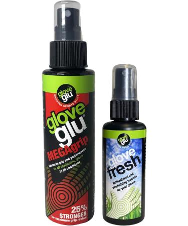 Gloveglu Men's Mega & Fresh Bundle: Football Goalkeeping Grip Enhancer MEGAGrip & GloveFresh Pack - Black One Size | Best Grip for Keepers - Buy Online on GoSupps.com