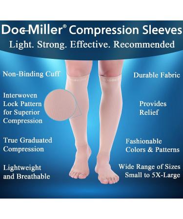 Doc Miller Calf Compression Sleeve 20-30 mmHg - 2 Pairs for Surgery Recovery, Maternity, Shin Splints - Skin/Nude Medium - Buy Online on GoSupps.com