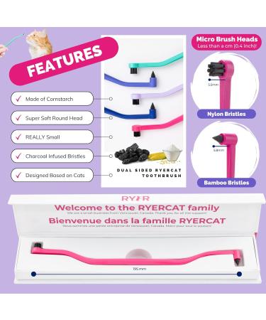 Ryercat Double-Sided Cat Toothbrush - Flamingo Pink | Best Cat & Kitten Dental Care Accessories - Buy Online on GoSupps.com