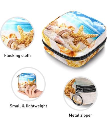 GIAPB Period Bag | Sanitary Napkin Storage & Travel Makeup Pouch | Oceans & Beach Shell Color - Buy Online on GoSupps.com