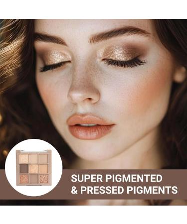 BelleVive Matte Shimmering NudeBrown Eyeshadow Palette Makeup LongLasting Waterproof Eyeshadow 9 Blendable Shades in Smooth Matte and Shimmer Finishes 05 - Buy Online on GoSupps.com