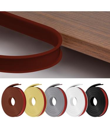 flintronic 3m*12mm U-Shape Flexible Furniture Edge Banding Baby Safty Baby Edge Protector Self Adhesive TPE Wood Edging Tape DIY Furniture Edge Trim for Table Cabinet Furniture Restoration Brown 3m*12mm