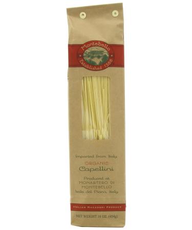 Montebello Organic Capellini, 16 Ounce, 5 Count 1 Pound (Pack of 5)