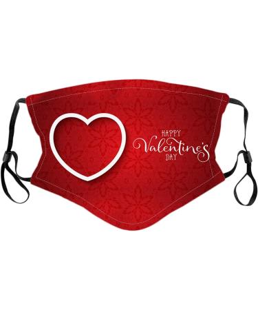 Windproof Activated Carbon mask Valentines Day Baby Cat Holding Heart Shaped Baloons Romantic Love Themed Illustration Vermilion Black Facial decorations for adults - Buy Online on GoSupps.com