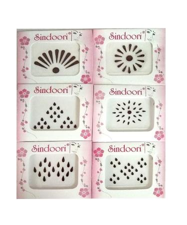 Sindoori Traditional Collection Maroon Bindi for Women & Girls - 12 Assorted Designs - Buy Online on GoSupps.com