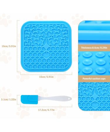 Lick Mat for Dogs - Slow Feeder & Anxiety Relief Pad | 2 Pcs Lick Pad for Peanut Butter, Treats & Yogurt | Suction Cups for Bathing, Grooming & Training | Calming Mat for Pets - Buy Online on GoSupps.com