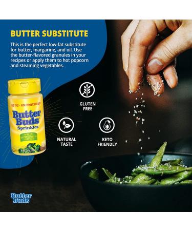 Natural Butter Buds Sprinkles - Gluten-Free Butter Flavor Granules - Lightly Salted Fat-Free Substitute 2.5oz (Pack of 2) - Buy Online on GoSupps.com
