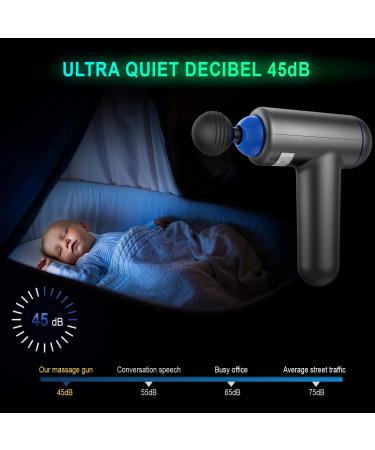 Deep Tissue Percussion Muscle Massage Gun - USB Rechargeable Handheld Electric Massager for Athletes - Super Quiet 6 Speed High-Intensity Vibration - 4 Message Heads - Gray - Buy Online on GoSupps.com
