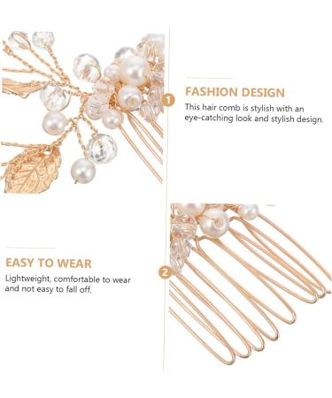 Ipetboom delicate hair comb exquisite hair comb grace Miss hair accessories pearl prom decorate gold hair accessories accessories hair hair comb manual Metal hair wedding decor - Buy Online on GoSupps.com